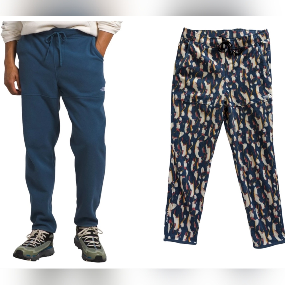 The North Face Men's Alpine Polartec Blue Novelty Print fleece pants, size M